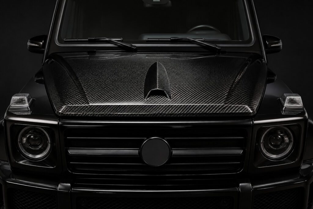 carbon fiber hood with shark fin g class guide